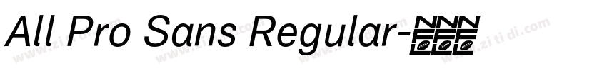 All Pro Sans Regular字体转换